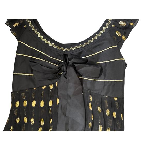 Marc Jacobs Vintage Dot Dress Women’s Size 2 Black Gold Knee Length Y2K - Picture 7 of 9